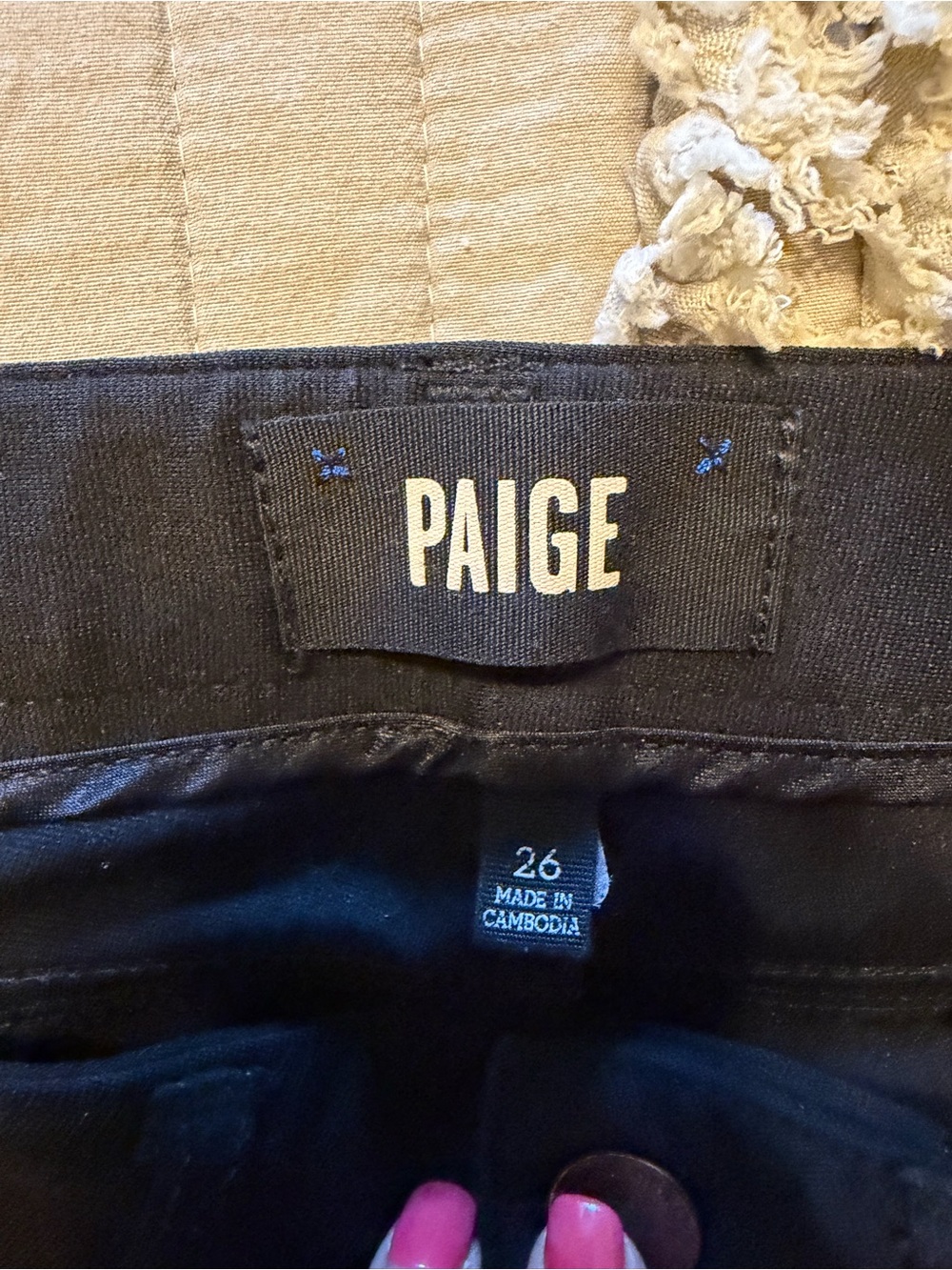 PAIGE Black Stretch Denim Pants Size 26